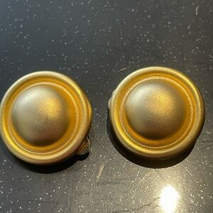 Gold Button Earrings